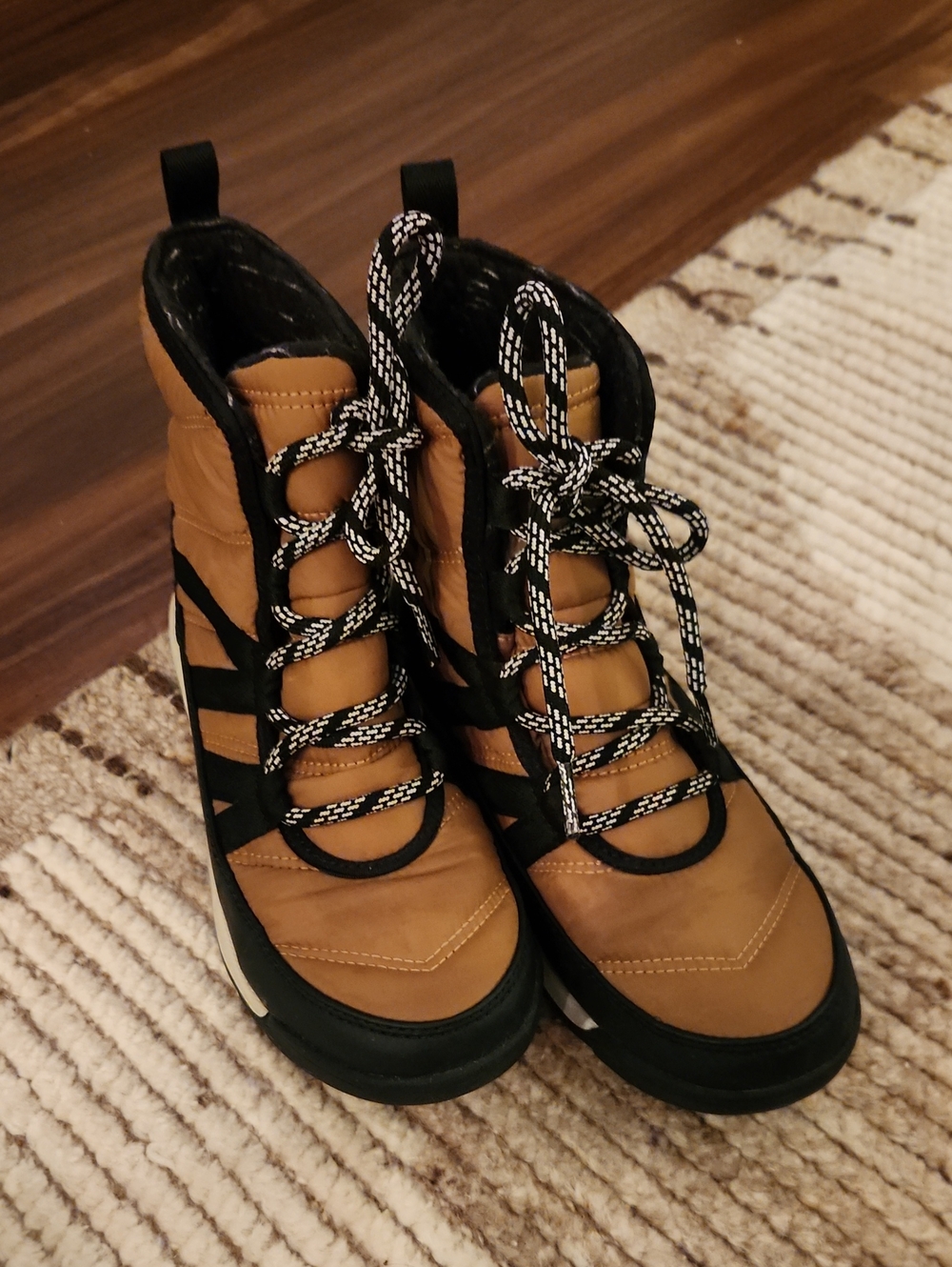 Sorel Tan and Black Lace-Up Women's Boots